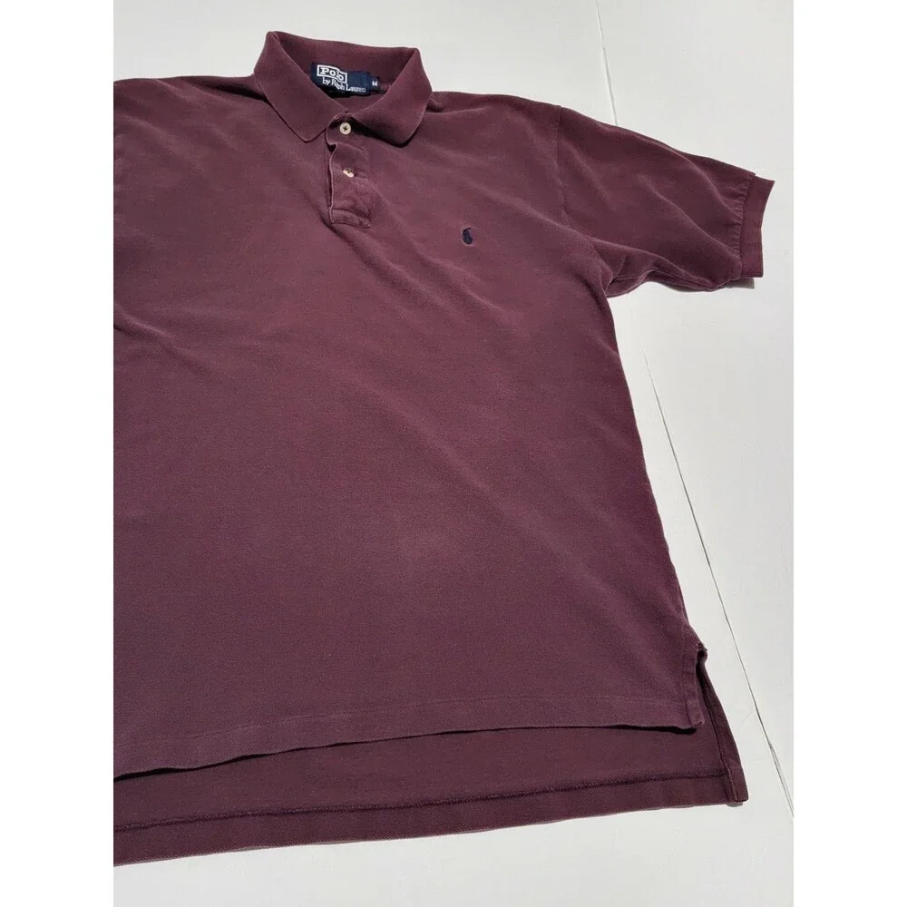 (#16) Polo Ralph Lauren 100% Cotton Maroon Mens Size M Short Sleeve
